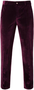 Men's Velvet Red Long Sleeve Blazer & Pants 2pc Suit