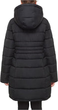 Load image into Gallery viewer, Winter Black Faux Fur Lined Hood Long Puffer Jacket