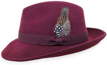 Load image into Gallery viewer, Men&#39;s Burgundy Pure Wool Vintage Style Hat