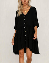 Load image into Gallery viewer, Black Casual Lightweight Mini Dress