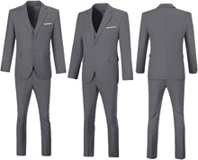 Load image into Gallery viewer, Men&#39;s Dark Grey Single Breasted 3pc Formal Dress Suit