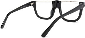 Stylish Acetate Black Oversized Semi-rimless Eyeglasses