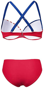 Athletic Padded American Flag Two-Piece Swimsuits
