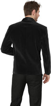 Load image into Gallery viewer, Men&#39;s Shawl Lapel Black Velvet One Button Blazer Suit