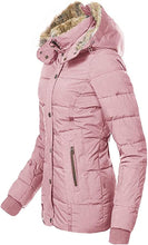 Load image into Gallery viewer, Women&#39;s Pink Faux Fur Hooded Puffer Parka Overcoat