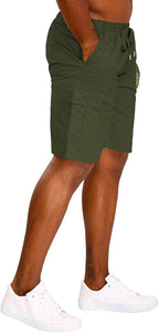 Classic Loose Fit Army Green Multi Pockets Men's Cargo Shorts