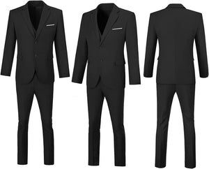 Men's Black Single Breasted 3pc Formal Dress Suit