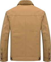 Load image into Gallery viewer, Men&#39;s Khaki Winter Fleece Military Bomber Jacket