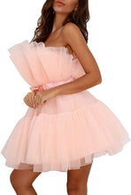 Load image into Gallery viewer, French Tulle Strapless Black High Fashion Strapless Dress
