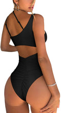 Load image into Gallery viewer, Chic One Shoulder Cutout  One Piece Swimsuit