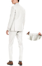 Load image into Gallery viewer, Men&#39;s Ivory White High Society Tuxedo Blazer 3pc Suit Set