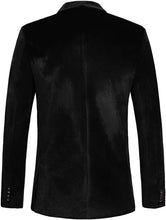 Load image into Gallery viewer, Men&#39;s Black Velvet Formal Blazer Sport Coat