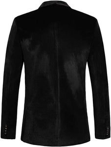 Men's Black Velvet Formal Blazer Sport Coat