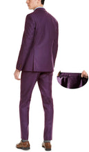 Load image into Gallery viewer, Men&#39;s Purple High Society Tuxedo Blazer 3pc Suit Set
