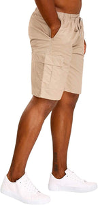 Classic Loose Fit Khaki Multi Pockets Men's Cargo Shorts
