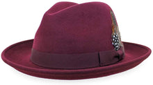 Load image into Gallery viewer, Men&#39;s Burgundy Pure Wool Vintage Style Hat
