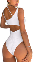 Load image into Gallery viewer, Chic One Shoulder Cutout  One Piece Swimsuit