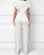 Load image into Gallery viewer, In Style White Bodycon Short Ruffle Sleeve Jumpsuit