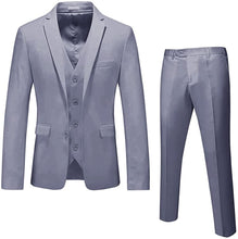 Load image into Gallery viewer, Men&#39;s Silver Gray Long Sleeve Double Breasted 3pc Suit