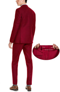 Men's Red High Society Tuxedo Blazer 3pc Suit Set