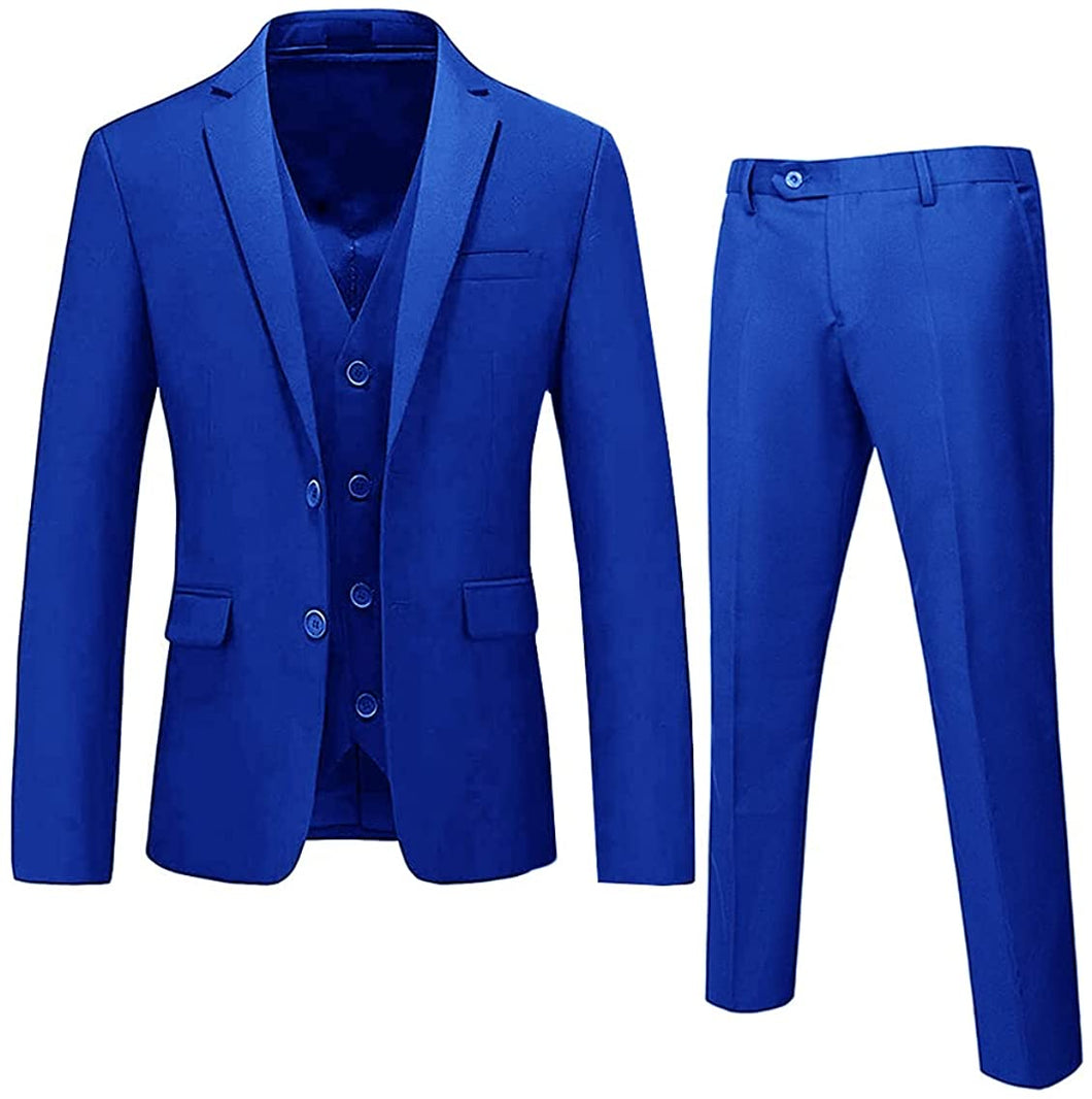 Men's Royal Blue Double Breasted 3pc Suit