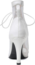 Load image into Gallery viewer, White Leather Lace-Up Classic Gladiator Booties