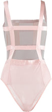 Load image into Gallery viewer, Elegant Pink Sheer Mesh Sleeveless Leotard Bodysuit