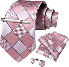 Load image into Gallery viewer, Men&#39;s High Quality Jacquard Silk Sage Green Cufflink Tie Clip Set