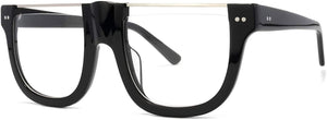 Stylish Acetate Black Oversized Semi-rimless Eyeglasses