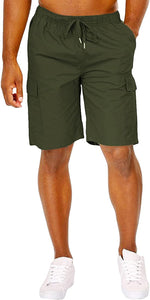 Classic Loose Fit Army Green Multi Pockets Men's Cargo Shorts