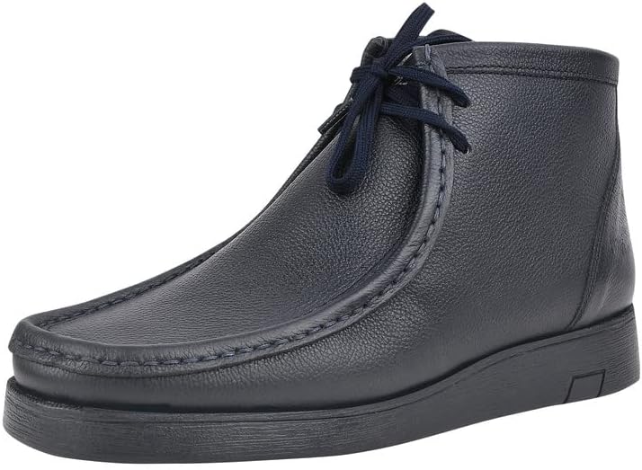 Men s Genuine Leather Gray Moccasin Style Boots Bella Valentina