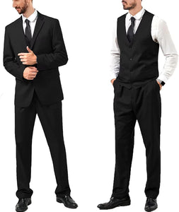 Men's Black Single Breasted 3pc Formal Dress Suit