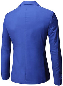 One Button Royal Blue Tuxedo 3-Piece Men’s Suit