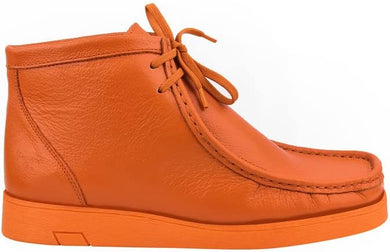Men's Genuine Leather Orange Moccasin Style Boots