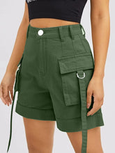 Load image into Gallery viewer, Cargo Summer Green High Waist Summer Shorts