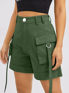 Cargo Summer Green High Waist Summer Shorts