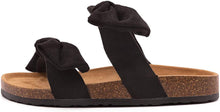 Load image into Gallery viewer, Black Knot Suede Leather Soft Cork Slip On Sandals