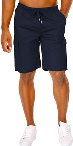 Classic Loose Fit Navy Blue Multi Pockets Men's Cargo Shorts
