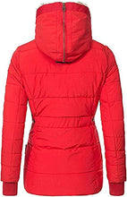 Load image into Gallery viewer, Women&#39;s Red Faux Fur Hooded Puffer Parka Overcoat