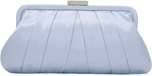 Special Occasion Satin Pleated White Evening Bag