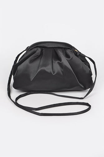 Black Micro Suede Embossed Clutch Bag