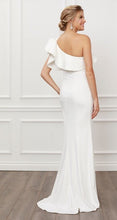 Load image into Gallery viewer, Oversized Bow Applique Ruffle Overlay Long Gown