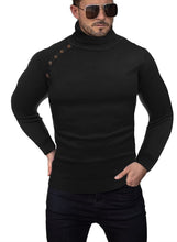 Load image into Gallery viewer, Slim Fit Turtleneck Black Knitted Pullover Sweaters