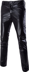 Men's Metallic Black Slim Fit Pants