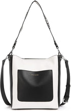 Load image into Gallery viewer, Genuine Leather Black-White Tote Purses Crossbody Bags