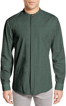 Load image into Gallery viewer, Men&#39;s Dark Green Linen Button Down Shirt