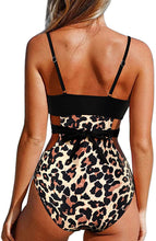 Load image into Gallery viewer, Black Cutout High Waisted Monokini One Piece Swimsuits