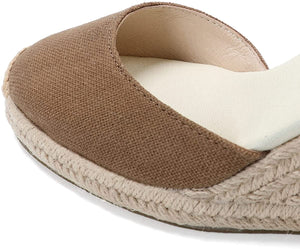 Espadrilles Platform Wedges Brown Closed Toe Classic Summer Sandals
