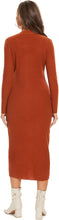 Load image into Gallery viewer, Stellar Caramel Button Down Tea Length Knit Sweater Dress