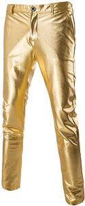 Men's Metallic Gold Slim Fit Pants